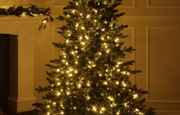 100% Spritzgussnadeln Künstlicher Weihnachtsbaum 600 LED-215 cm Balsam Fir